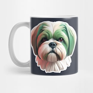 Dog Shih Tzu Face Greener art Mug